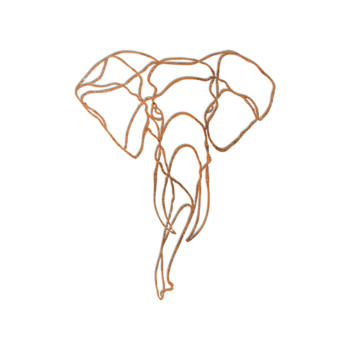 Corten jeklena stenska dekoracija - Slon 1.0 Large - 100 x 80,1 cm