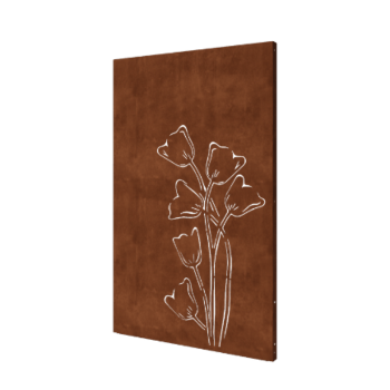 Vrtna plošča iz jekla corten tulipan asimetrično 120 x 6 x 190 cm