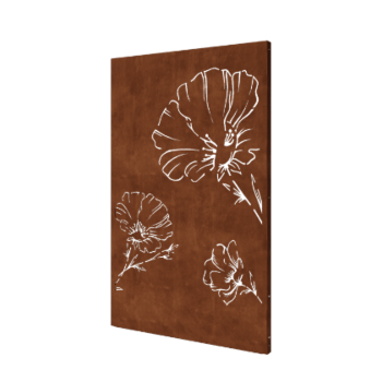 Vrtna plošča iz jekla corten mak 120 x 6 x 190 cm