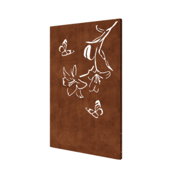 Vrtna plošča iz jekla corten lilija 120 x 6 x 190 cm