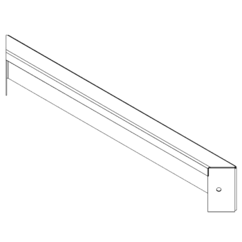 Jekleno korito za rože - Panel - 10 x 60 cm - RAL9005 mat (črna)