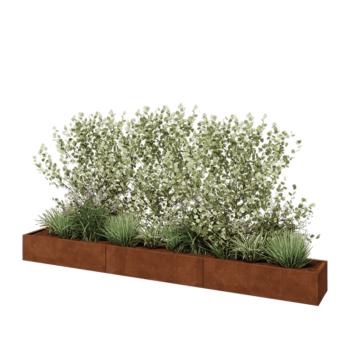 Corten jekleno korito za rože XXL - Pravokotnik - 360 x 40 x 30 cm - Brez dnoplošče