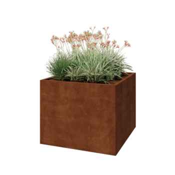 Corten jekleno korito za rože - Kvadrat - 100 x 100 x 80 cm - Brez dnoplošče