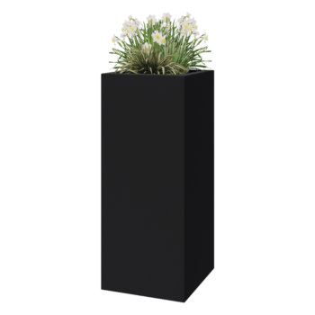 Poliester Korito za rože - Kvadrat - 50 x 50 x 120 cm - RAL7021 mat (črno-siva) - Z dnom