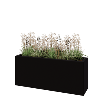 Poliester Korito za rože - Pravokotnik - 120 x 30 x 50 cm - RAL9005 mat (črna) - Z dnom