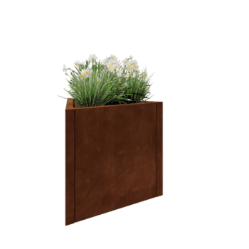Corten jekleno korito za rože - Trikotnik enakostraničen - 70,6 x 61 x 60 cm - Brez dnoplošče