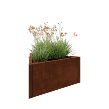 Corten jekleno korito za rože - Trikotnik enakostraničen - 90,6 x 78,3 x 40 cm - Brez dnoplošče