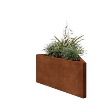Corten jekleno korito za rože - Trikotnik neenakostraničen - 83,9 x 46,4 x 40 cm - Brez dnoplošče