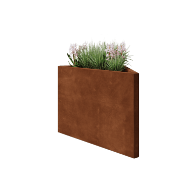 Corten jekleno korito za rože - Trikotnik neenakostraničen - 83,9 x 46,4 x 60 cm - Brez dnoplošče