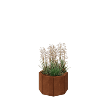 Corten jekleno korito za rože - Osemkotnik - 48,3 x 48,3 x 30 cm - Brez dnoplošče