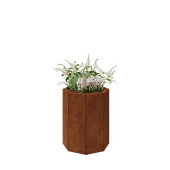 Corten jekleno korito za rože - Osemkotnik - 48,3 x 48,3 x 60 cm - Z dnoploščo