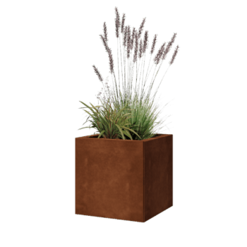 Corten jekleno korito za rože - Kvadrat - 40 x 40 x 40 cm - Z dnoploščo