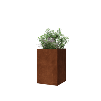 Corten jekleno korito za rože - Kvadrat - 40 x 40 x 60 cm - Brez dnoplošče