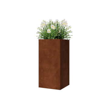 Corten jekleno korito za rože - Kvadrat - 40 x 40 x 80 cm - Z dnoploščo