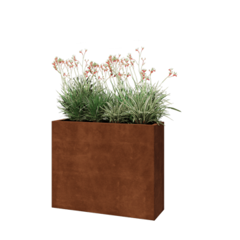 Corten jekleno korito za rože - Pravokotnik - 100 x 30 x 80 cm - Z dnoploščo