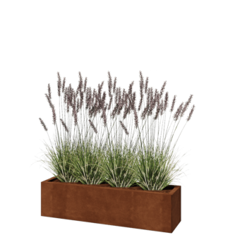 Corten jekleno korito za rože - Pravokotnik - 120 x 30 x 30 cm - Z dnoploščo