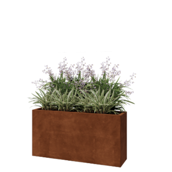 Corten jekleno korito za rože - Pravokotnik - 120 x 30 x 60 cm - Z dnoploščo