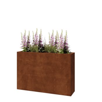 Corten jekleno korito za rože - Pravokotnik - 120 x 30 x 80 cm - Z dnoploščo