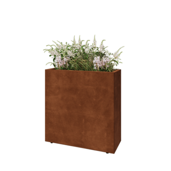 Corten jekleno korito za rože - Pravokotnik - 80 x 30 x 80 cm - Z dnoploščo - Z nogami