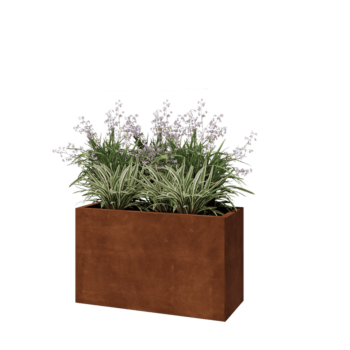 Corten jekleno korito za rože - Pravokotnik - 100 x 40 x 60 cm - Z dnoploščo