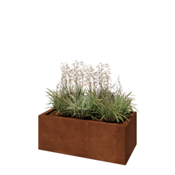 Corten jekleno korito za rože - Pravokotnik - 80 x 40 x 30 cm - Z dnoploščo