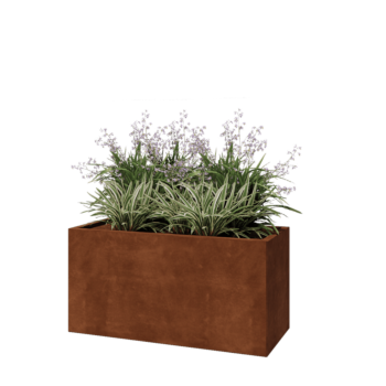 Corten jekleno korito za rože - Pravokotnik - 120 x 50 x 60 cm - Brez dnoplošče