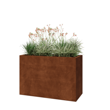 Corten jekleno korito za rože - Pravokotnik - 120 x 50 x 80 cm - Brez dnoplošče