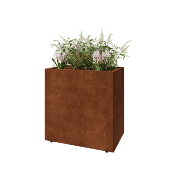Corten jekleno korito za rože - Pravokotnik - 80 x 50 x 80 cm - Z dnoploščo - Z nogami