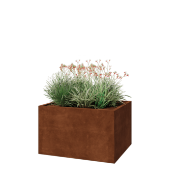 Corten jekleno korito za rože - Pravokotnik - 100 x 80 x 60 cm - Z dnoploščo