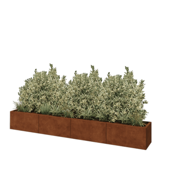 Corten jekleno korito za rože XXL - Pravokotnik - 320 x 40 x 40 cm - Brez dnoplošče