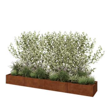 Corten jekleno korito za rože XXL - Pravokotnik - 320 x 50 x 30 cm - Brez dnoplošče