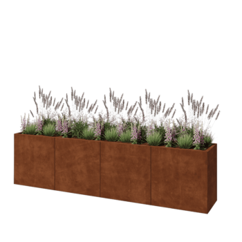 Corten jekleno korito za rože XXL - Pravokotnik - 320 x 50 x 80 cm - Brez dnoplošče