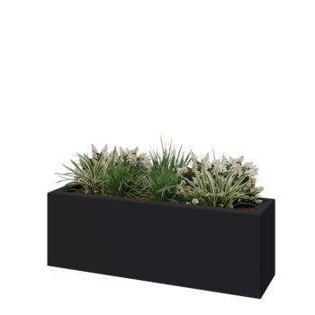 Poliester Korito za rože - Pravokotnik - 120 x 30 x 40 cm - RAL7021 mat (črno-siva) - Z dnom