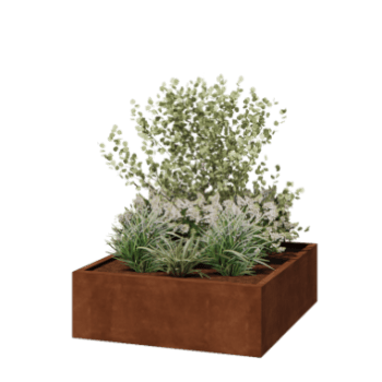 Corten jekleno korito za rože - Kvadrat - 120 x 120 x 40 cm - Varjeno - Brez dnoplošče
