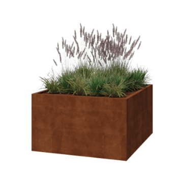 Corten jekleno korito za rože - Kvadrat - 140 x 140 x 80 cm - Varjeno - Brez dnoplošče