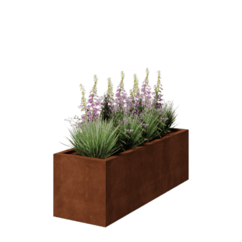 Corten jekleno korito za rože - Pravokotnik - 150 x 50 x 50 cm - Varjeno - Z dnoploščo