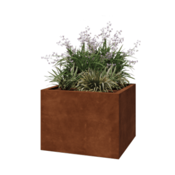 Corten jekleno korito za rože - Kvadrat - 80 x 80 x 60 cm - Varjeno - Brez dnoplošče