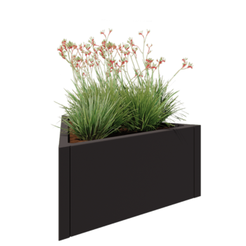 Jekleno korito za rože - Trikotnik enakostraničen - 90,6 x 78,3 x 40 cm - Druga RAL barva - Brez dnoplošče