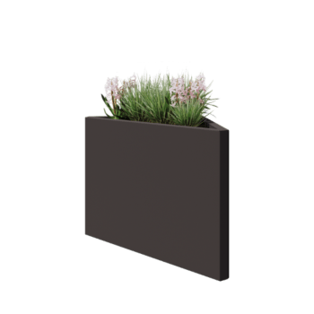 Jekleno korito za rože - Trikotnik neenakostraničen - 83,9 x 46,4 x 60 cm - RAL7016 mat (antracitno siva) - Brez dnoplošče