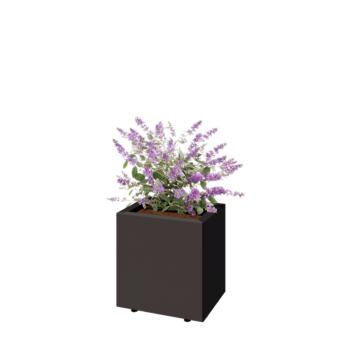 Jekleno korito za rože - Pravokotnik - 40 x 30 x 40 cm - Druga RAL barva - Z dnoploščo - Z nogami