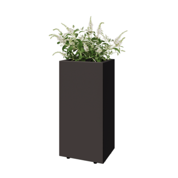 Jekleno korito za rože - Pravokotnik - 40 x 30 x 80 cm - Druga RAL barva - Z dnoploščo - Z nogami