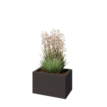 Jekleno korito za rože - Pravokotnik - 50 x 30 x 30 cm - Druga RAL barva - Z dnoploščo