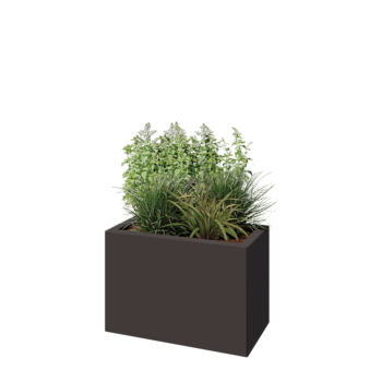 Jekleno korito za rože - Pravokotnik - 60 x 30 x 40 cm - RAL7016 mat (antracitno siva) - Z dnoploščo