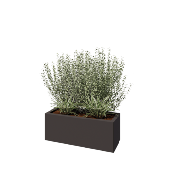 Jekleno korito za rože - Pravokotnik - 80 x 30 x 30 cm - RAL7016 mat (antracitno siva) - Z dnoploščo