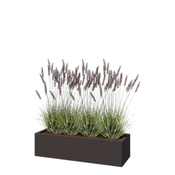 Jekleno korito za rože - Pravokotnik - 120 x 40 x 30 cm - RAL7016 mat (antracitno siva) - Z dnoploščo