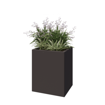 Jekleno korito za rože - Pravokotnik - 50 x 40 x 60 cm - Druga RAL barva - Z dnoploščo