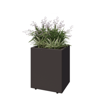 Jekleno korito za rože - Pravokotnik - 50 x 40 x 60 cm - Druga RAL barva - Z dnoploščo - Z nogami