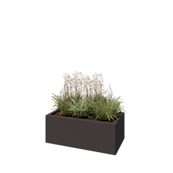 Jekleno korito za rože - Pravokotnik - 80 x 40 x 30 cm - RAL7016 mat (antracitno siva) - Z dnoploščo