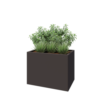 Jekleno korito za rože - Pravokotnik - 80 x 50 x 60 cm - Druga RAL barva - Brez dnoplošče