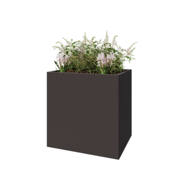 Jekleno korito za rože - Pravokotnik - 80 x 60 x 80 cm - Druga RAL barva - Z dnoploščo